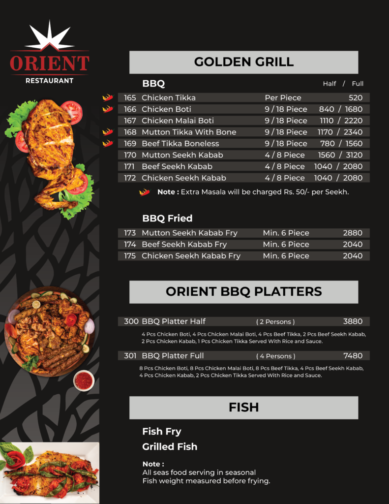 Golden Grill and Orient BBQ PPlatters and FIsh